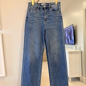 Flying Monkey Straight Leg Jeans in Blue Denim